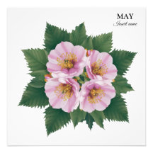 May Birthday Hawthorn Bloom: Personalized Floral