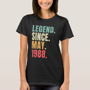 May Birthday Legend Since May 1988 Retro T-Shirt