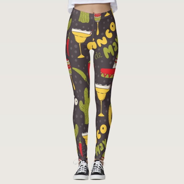 May Birthday leggings Cinco de Mayo May 5th Funny (Front)