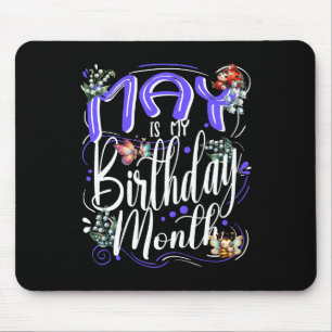 May Birthday Month, Personalised Birth Mouse Mat