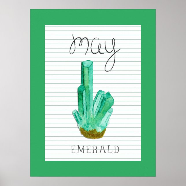 May Birthstone Emerald 18x24 Artwork Poster (Front)