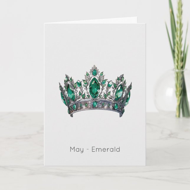 May Birthstone Emerald Birthday Card (Front)