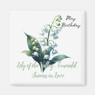 May Birthstone Emerald Lily of the Valley Magnet