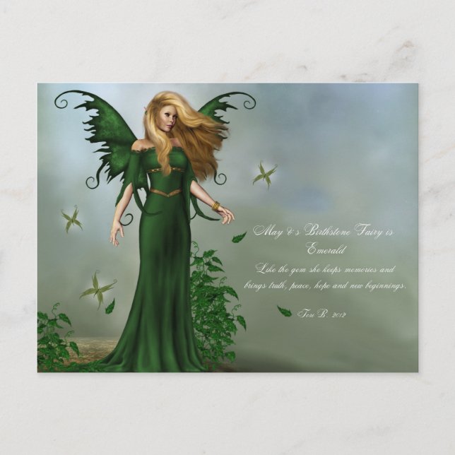 May Birthstone Fairy Postcard (Front)