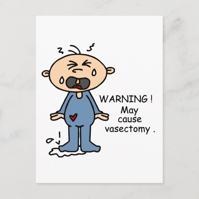 May Cause Vasectomy Baby (Blue) Postcard (Front)