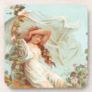 May Christmas be Bright and Happy, Antique Card Coaster