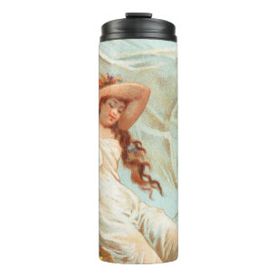 May Christmas be Bright and Happy, Antique Card Thermal Tumbler