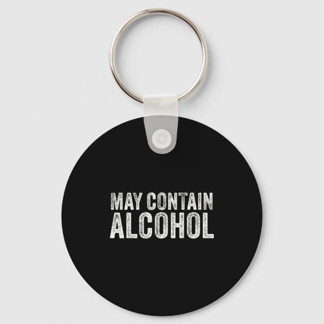 May Contain Alcohol Drinking Beer Tasting Funny  Key Ring (Front)