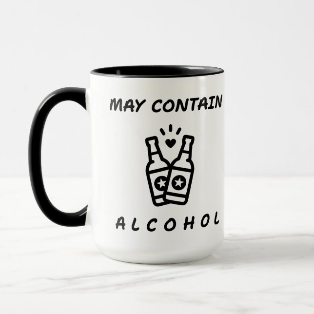 May Contain Alcohol Mug – Funny (Left)