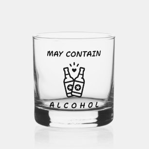 May Contain Alcohol Rocks Glass – Clinking Bottles