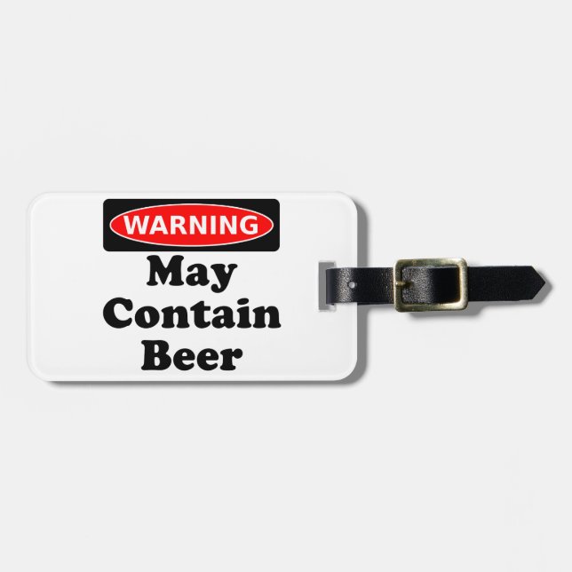 May Contain Beer Luggage Tag (Front Horizontal)