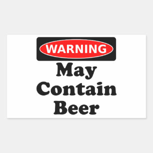 May Contain Beer Rectangular Sticker