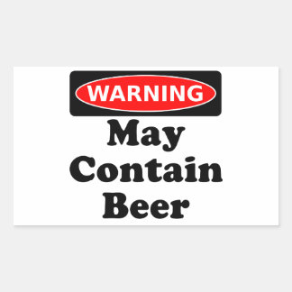 May Contain Beer Rectangular Sticker