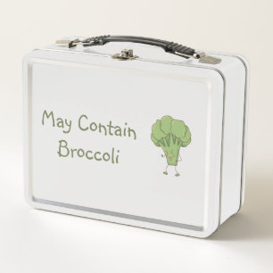May Contain Broccoli Laughing Green Stalk Metal Lunch Box