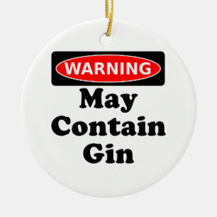 May Contain Gin Ceramic Tree Decoration