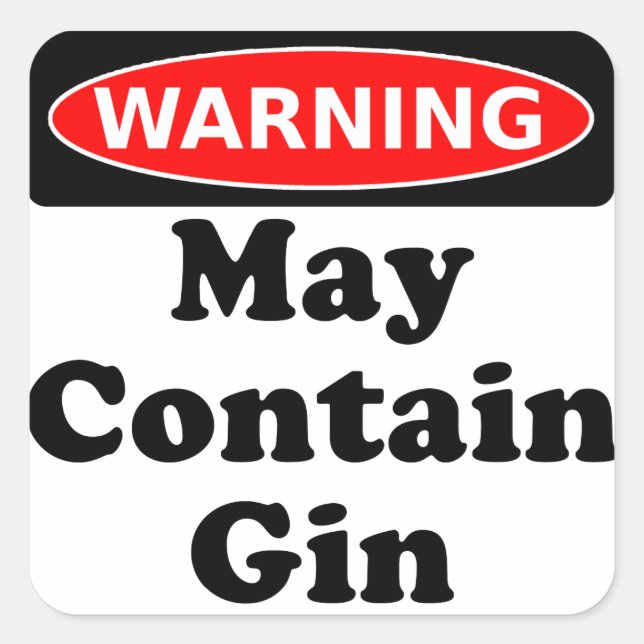 May Contain Gin Square Sticker (Front)