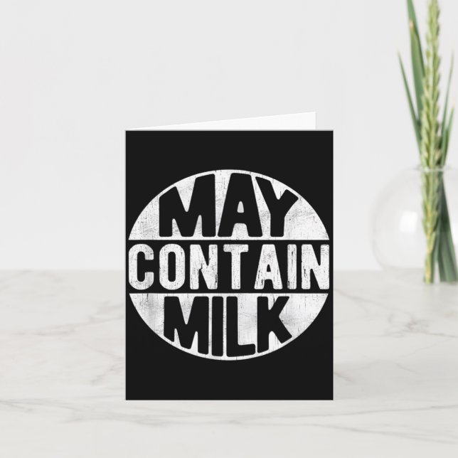 May Contain Milk Funny Saying Dad Milk Matching Card (Front)