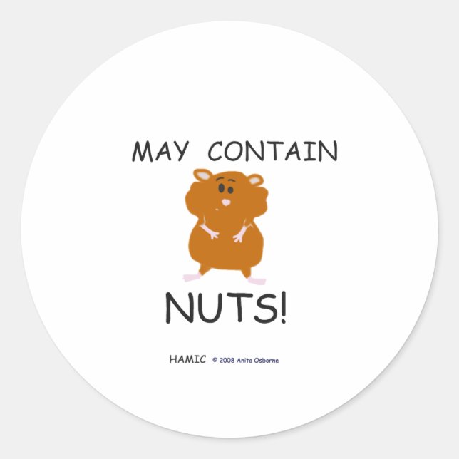May Contain Nuts Syrian Hamster Classic Round Sticker (Front)