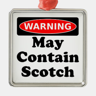May Contain Scotch Metal Tree Decoration
