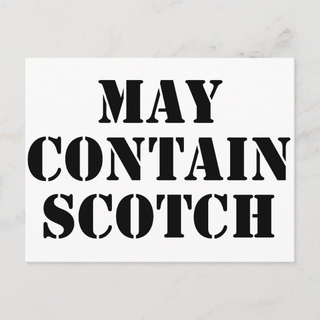 May Contain Scotch Postcard (Front)