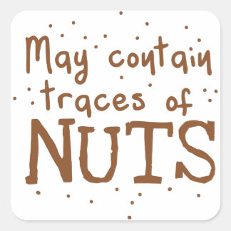 may contain traces of nuts square sticker
