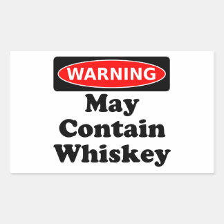 May Contain Whiskey Rectangular Sticker