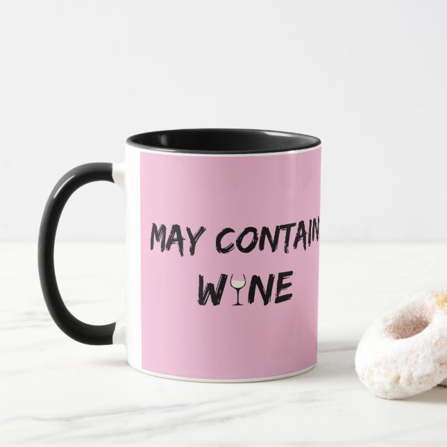 May Contain Wine | White Wine Mug (With Donut)