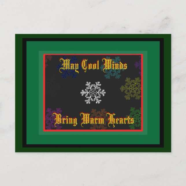 May Cool Winds Bring Warm Hearts Template 1 Postcard (Front)