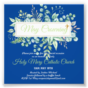 May Crowning Invites Virgin Mary Catholic Invites Photo Print