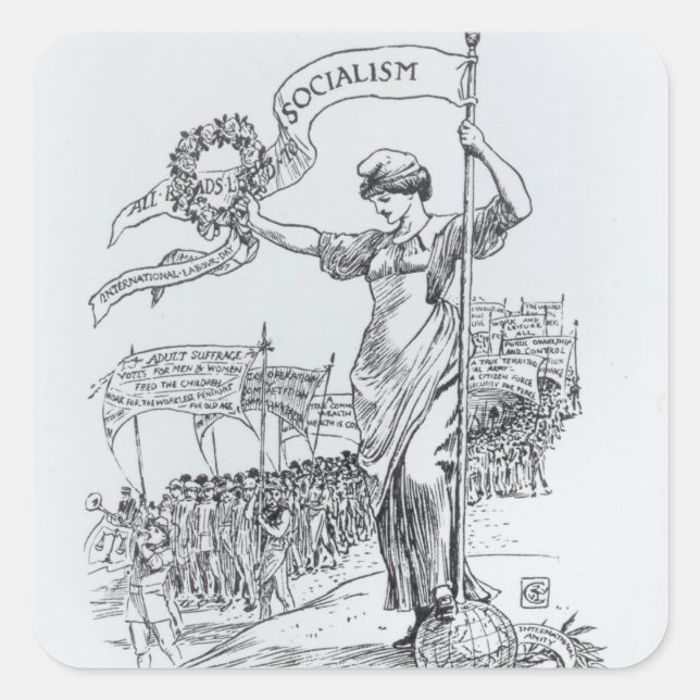 May Day, 1907 Square Sticker (Front)