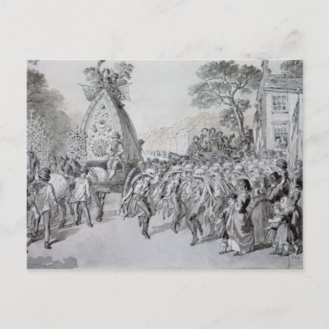 May Day at Bowdon, Cheshire Postcard (Front)