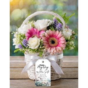 May day floral bouquet gift tags