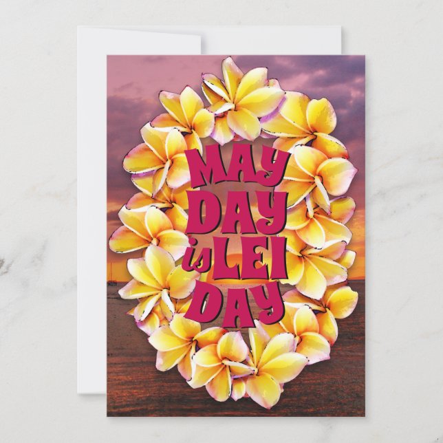 May Day is Lei Day (back text customisable) Card (Front)
