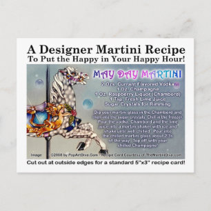 May Day Martini Recipe Card Postcard