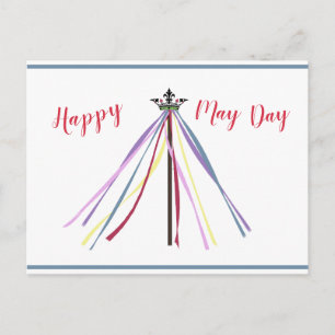 May Day Pole Postcard