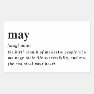 May Definition Birthday Rectangular Sticker