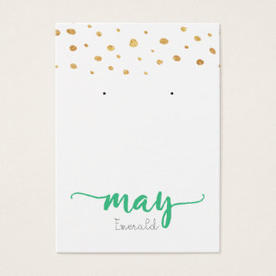 May Emerald Birthstone Earring Display Card