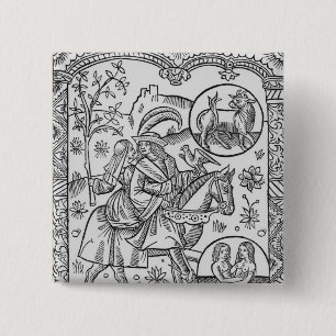 May, from the 'Almanach des Bergers', 1491 15 Cm Square Badge
