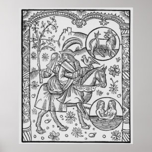 May, from the 'Almanach des Bergers', 1491 Poster