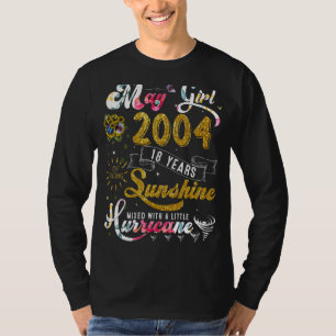 May Girl 2004 Sunflowers Butterflies  18th Birthda T-Shirt