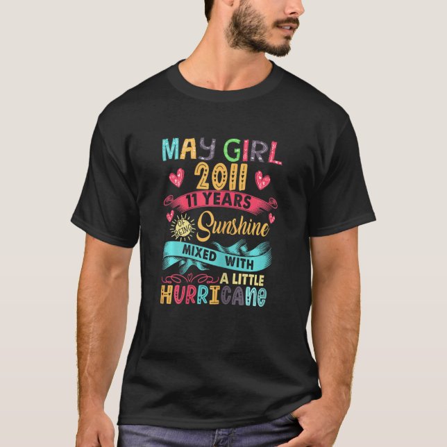 May Girl 2011 11 Years Old 11 Sunshine Birthday T-Shirt (Front)
