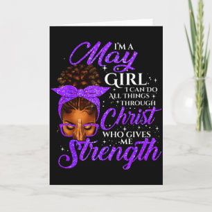 May Girl Birthday Black Women Afro Christian Sayin Card