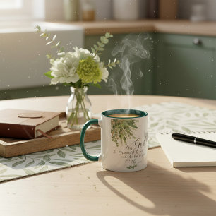 May God be gracious, green and gold leaves Mug