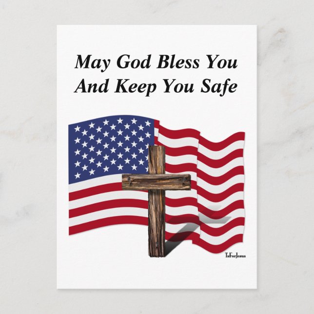 May God Bless You And Keep You Safe Postcard (Front)