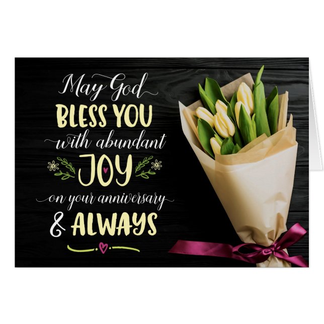 May God Bless you with Joy On your Anniversary (Front Horizontal)