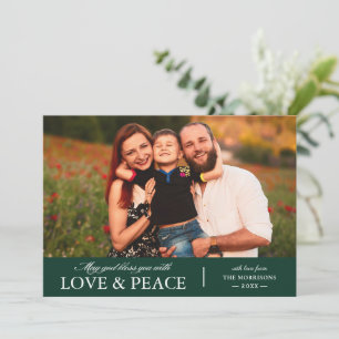 May God Bless you with Love and Peace Photo Holiday Card