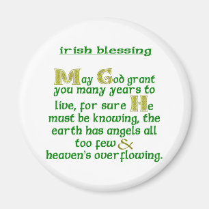 May God Grant You Many Years Irish Blessing Magnet