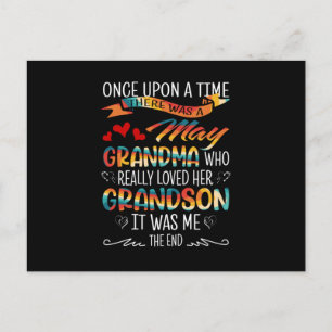 May Grandma Who Really Loved Her Grandsons Postcard