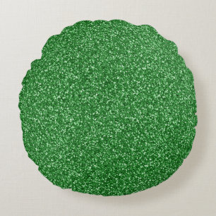 May Green Glitter Round Cushion