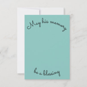 May His Memory Be A Blessing Card
